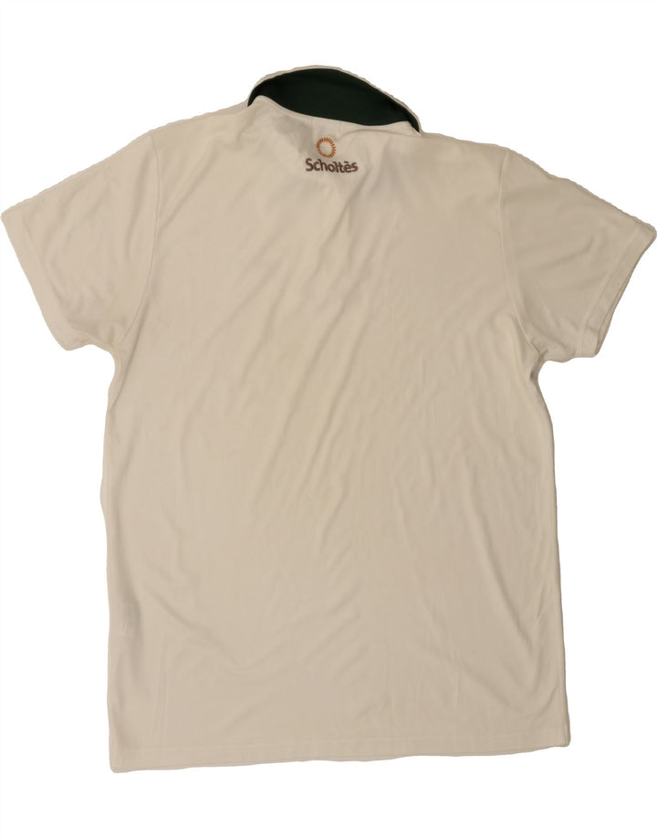 COLMAR Mens Polo Shirt Large Off White Polyester Vintage Colmar and Second-Hand Colmar from Messina Hembry 