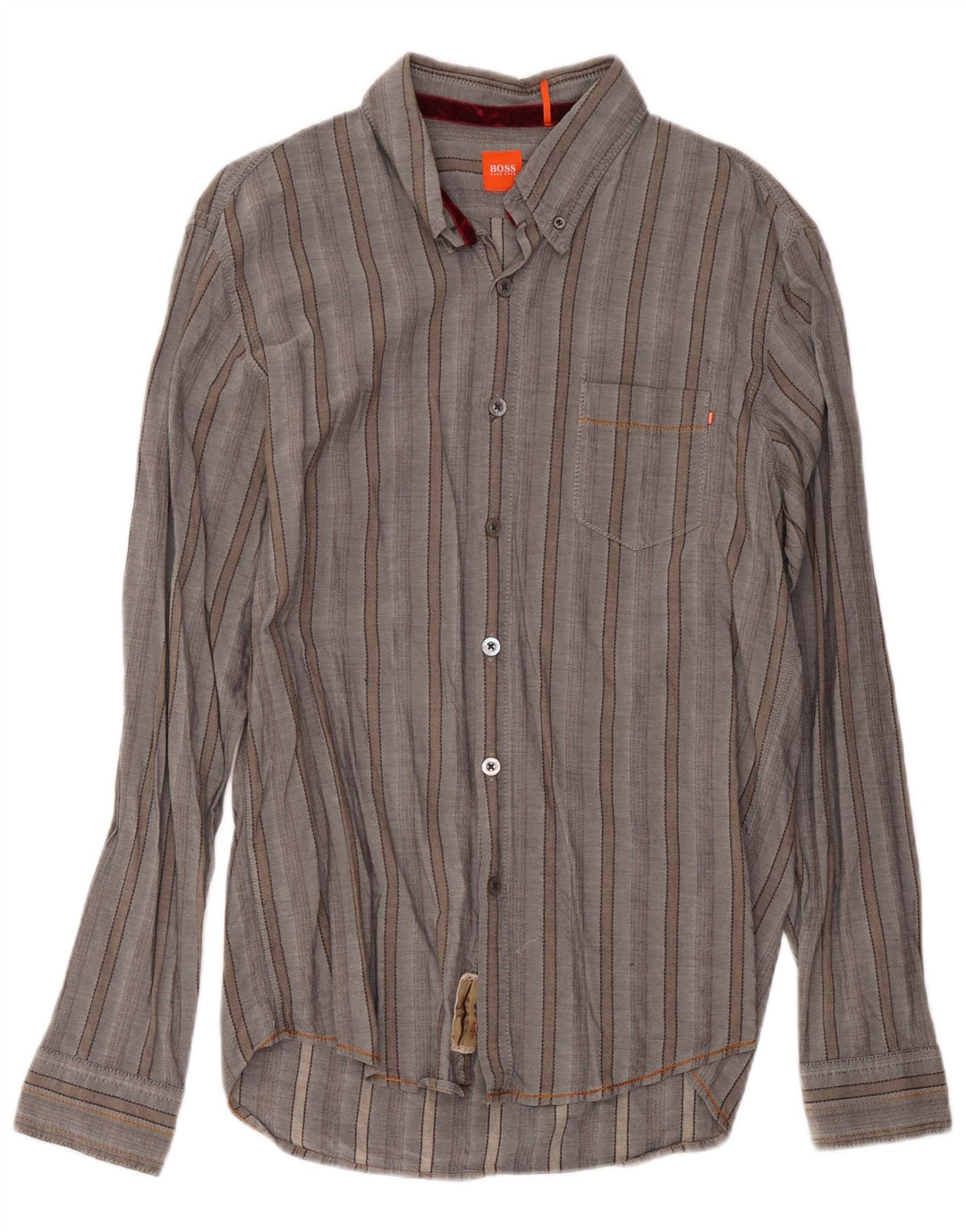 Camicia da uomo Hugo Boss XL in cotone a righe grigie
