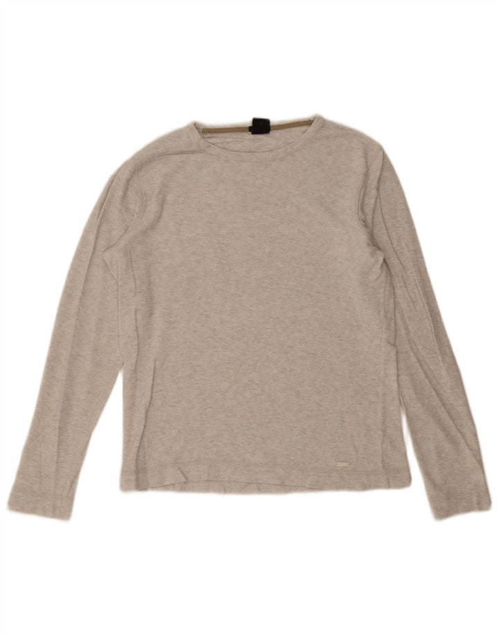 Top Hugo Boss da uomo slim fit a maniche lunghe grande grigio
