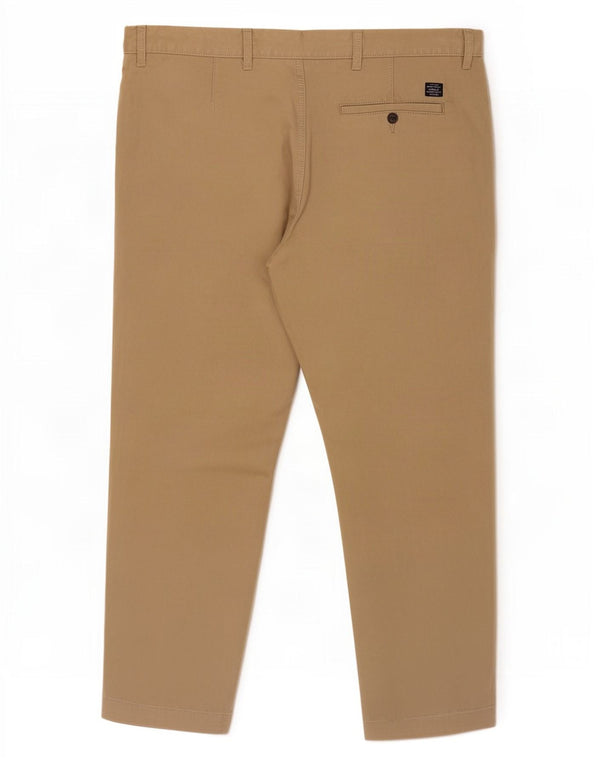 Pantaloni chino dritti da uomo Marks & Spencer W42 L31 cotone beige