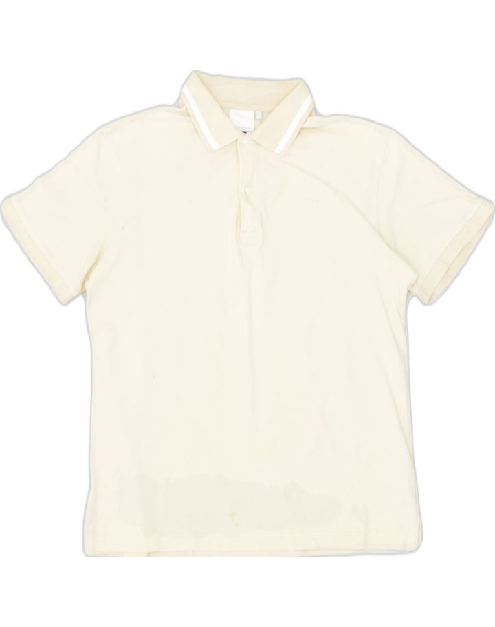 VINTAGE Mens Polo Shirt Large Beige Cotton | Vintage Vintage | Thrift | Second-Hand Vintage | Used Clothing | Messina Hembry 