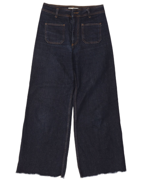 Jeans Zara da donna a gamba larga a vita alta EU 40 medio W30 L28 blu navy