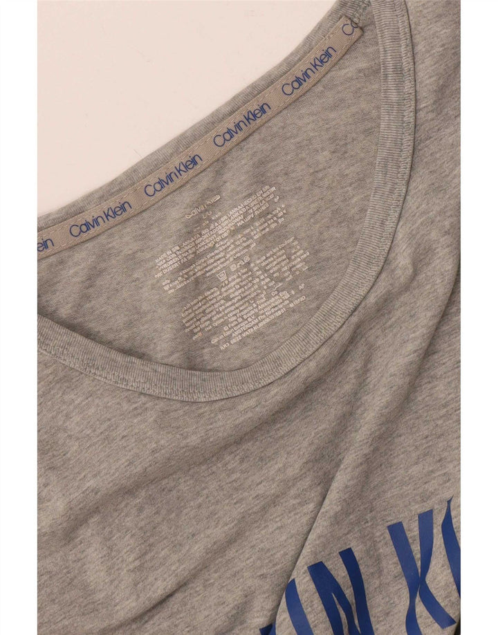 T-shirt grafica da uomo Calvin Klein Top grande in cotone grigio