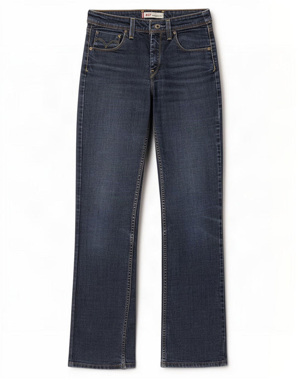 Levi's Womens 627 Straight Jeans W27 L32 Blue Cotton