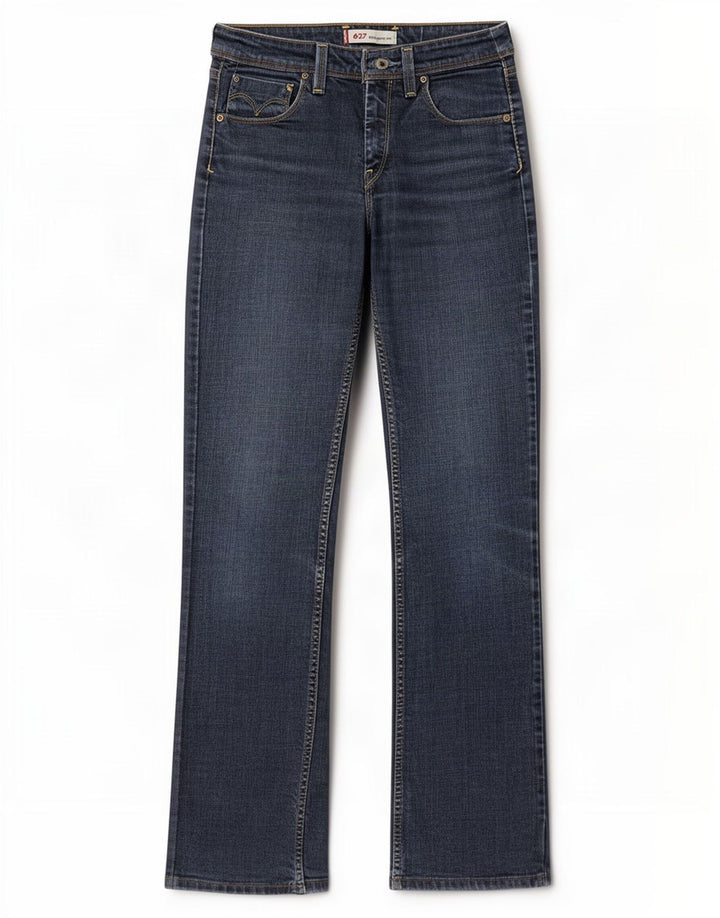 Jeans dritti 627 da donna Levi's W27 L32 cotone blu