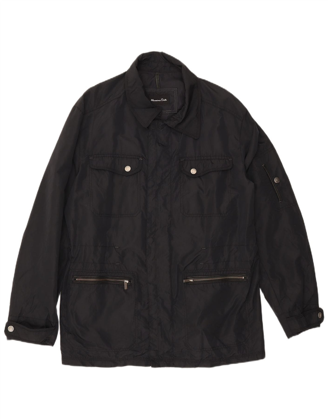 MASSIMO DUTTI Giacca utilitaria da uomo UK 42 XL Nylon nero