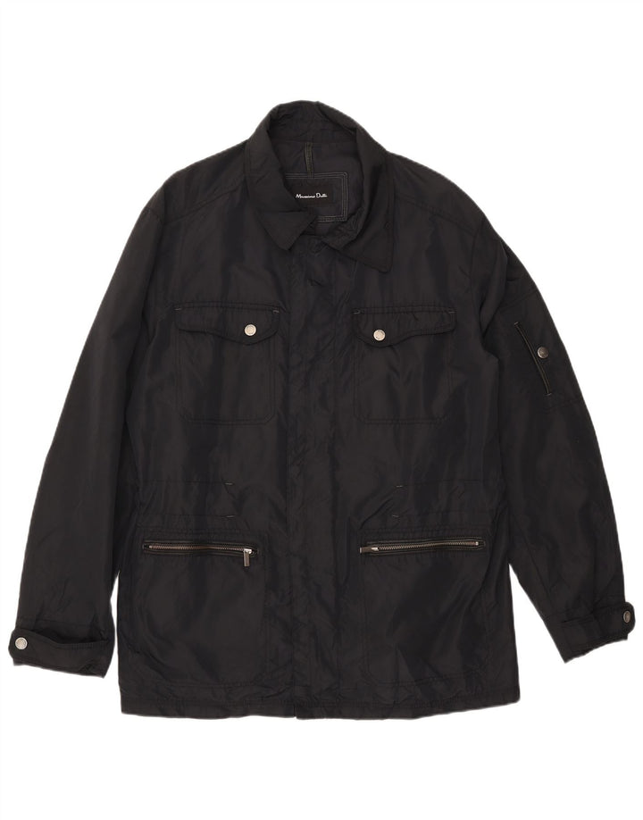 MASSIMO DUTTI Giacca utilitaria da uomo UK 42 XL Nylon nero
