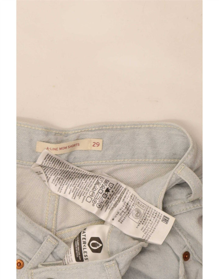 Pantaloncini di jeans a vita alta mamma da donna Levi's W29 cotone blu medio