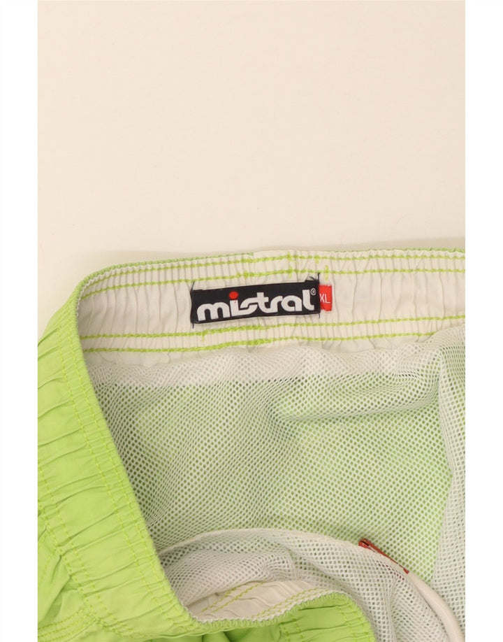 Pantaloncini da bagno grafici da uomo Mistral XL verdi