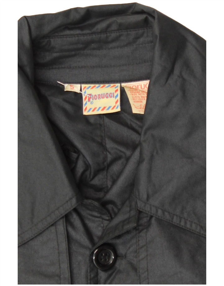 Trench da uomo con cappuccio Fiorucci UK 36 piccolo in nylon nero