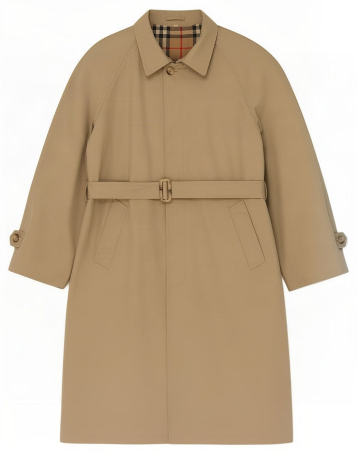 Trench da uomo vintage IT 50 grande in poliestere beige