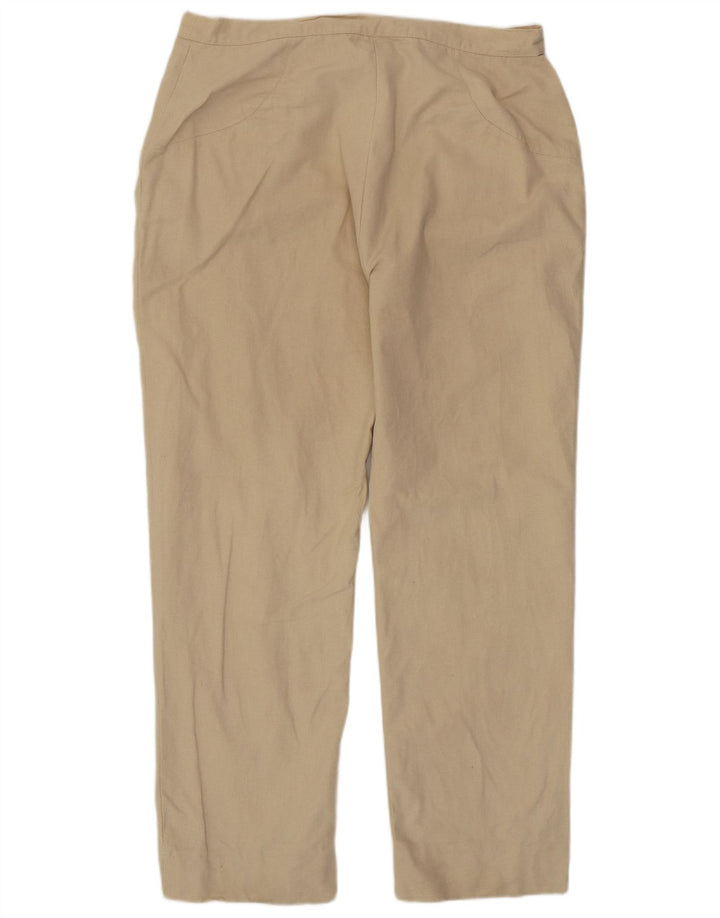 MARINA RINALDI Womens Casual Trousers Size 23 Medium W34 L30 Beige