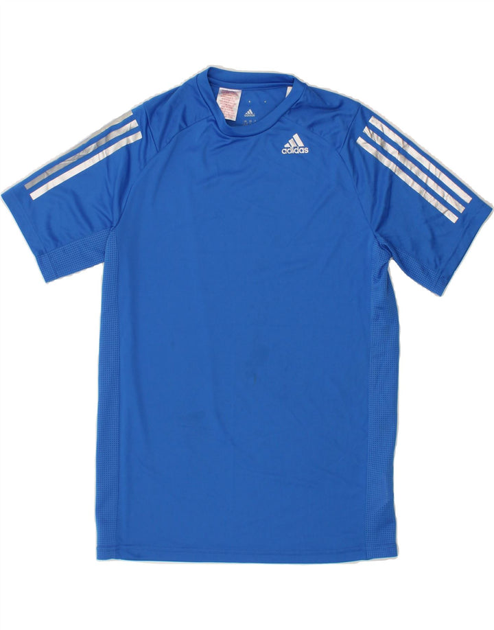 ADIDAS Boys Climacool T-Shirt Top 15-16 Years Blue Polyester Vintage Adidas and Second-Hand Adidas from Messina Hembry 