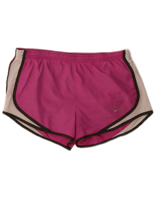 Pantaloncini sportivi Nike da donna Dri Fit UK 14 poliestere color block rosa medio