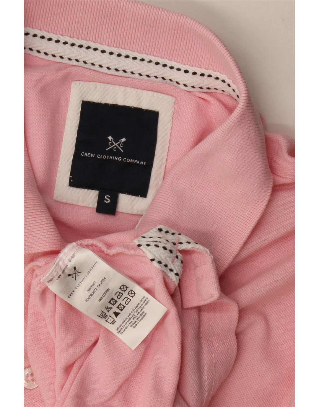 CREW CLOTHING Polo da uomo piccola in cotone rosa