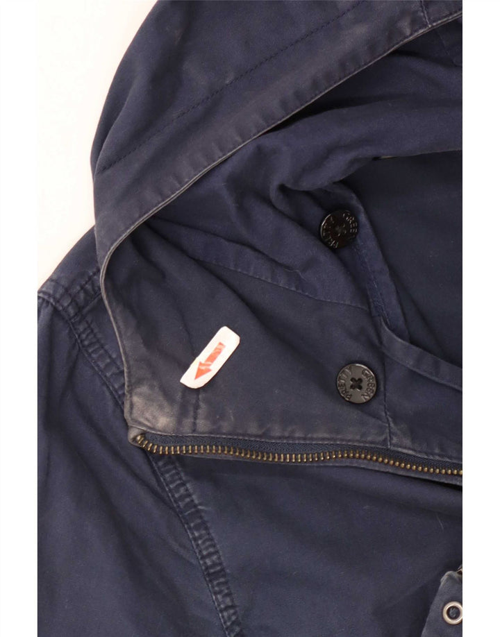 Giubbotto bomber con cappuccio da uomo Pretty Green UK 38 Cotone medio blu navy