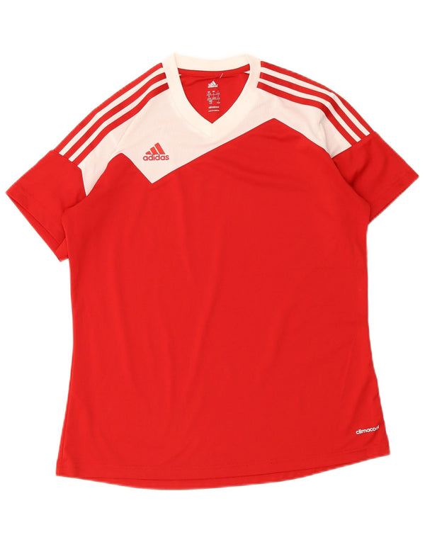 T-shirt Adidas Climacool da donna UK 16/18 Large Rosso Colorblock