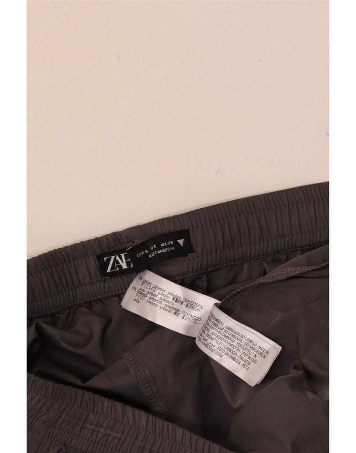 Pantaloni da tuta svasati da donna Zara UK 8 piccoli poliestere grigio