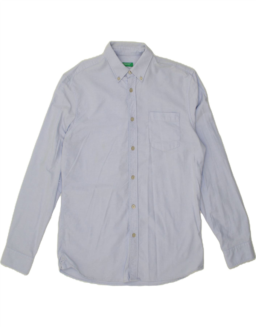 BENETTON Mens Shirt Medium Blue Cotton Vintage Benetton and Second-Hand Benetton from Messina Hembry 