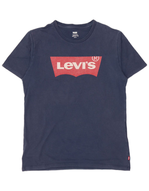 T-shirt grafica da uomo LEVI'S Top piccola in cotone blu navy
