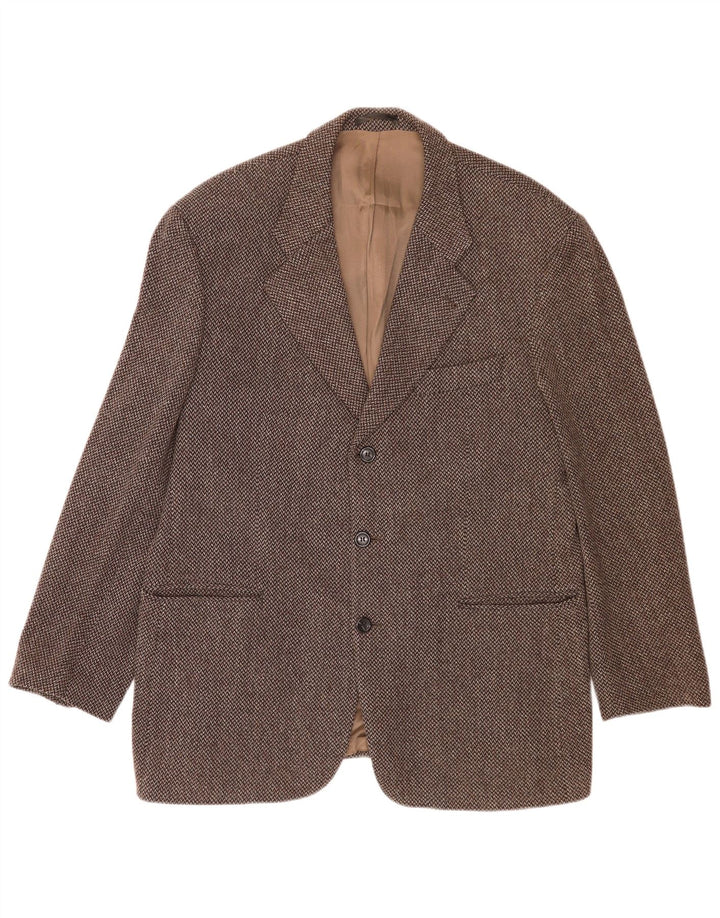 Giacca Blazer 3 Bottoni Uomo Carlo Barbera IT 54 2XL Pied De Poule Marrone
