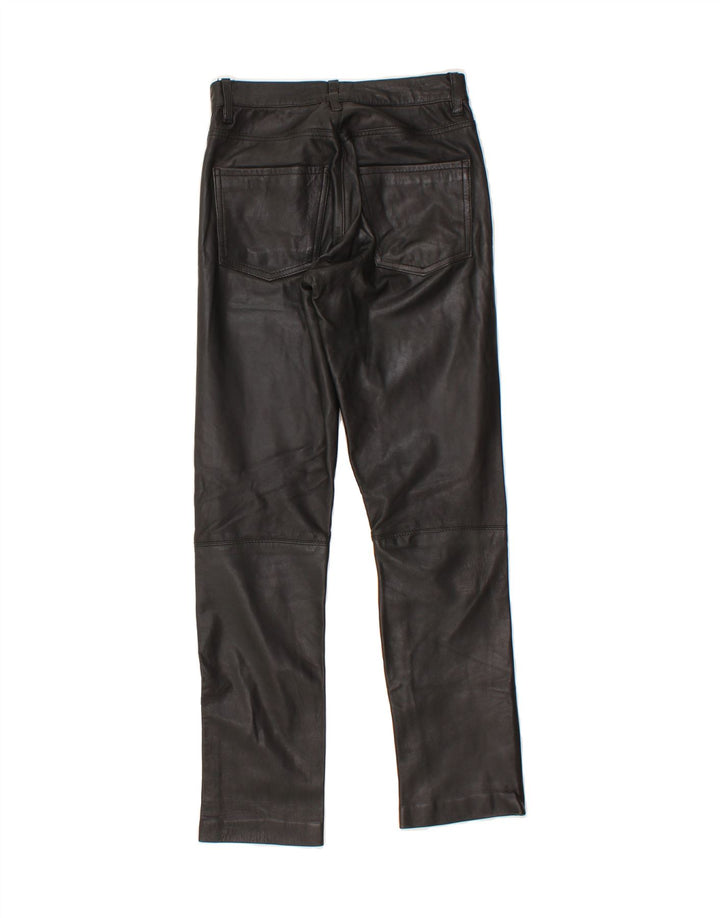 IMPULS Womens Leather Trousers Small W28 L30 Black Leather Vintage Impuls and Second-Hand Impuls from Messina Hembry 