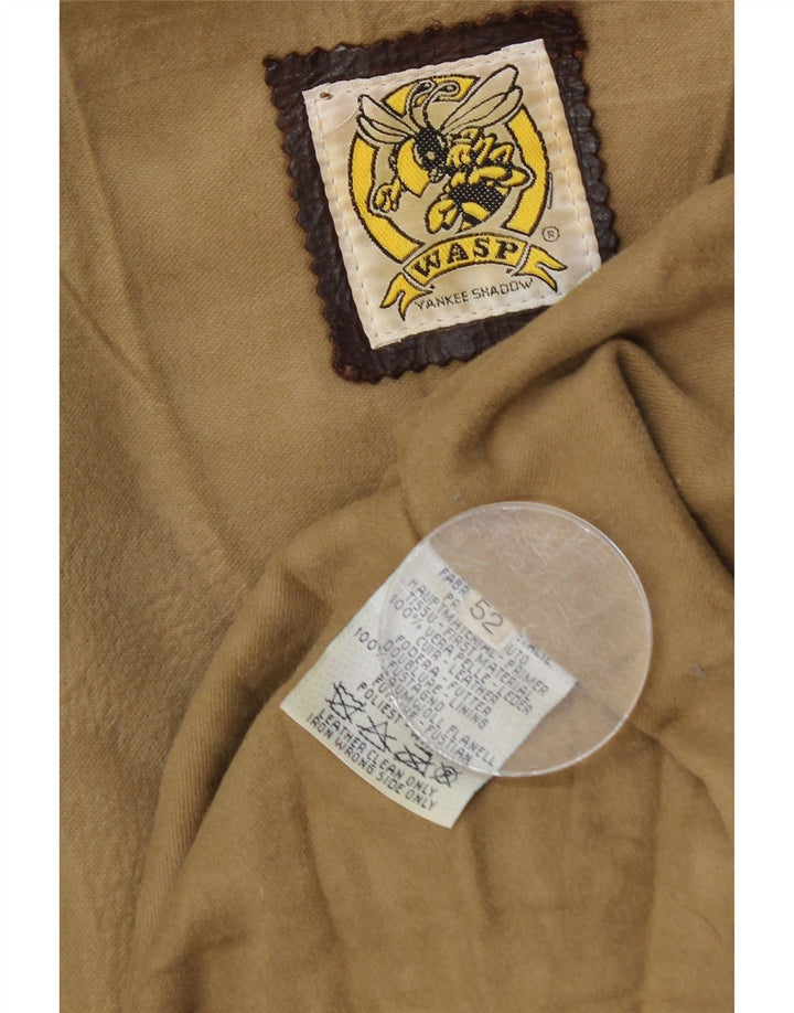 Giacca in Pelle Uomo VINTAGE IT 52 XL Pelle Marrone