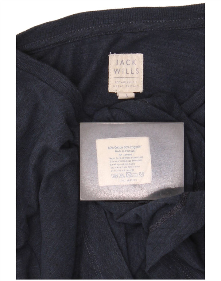 Jack Wills Top da uomo a manica lunga piccolo in cotone blu navy