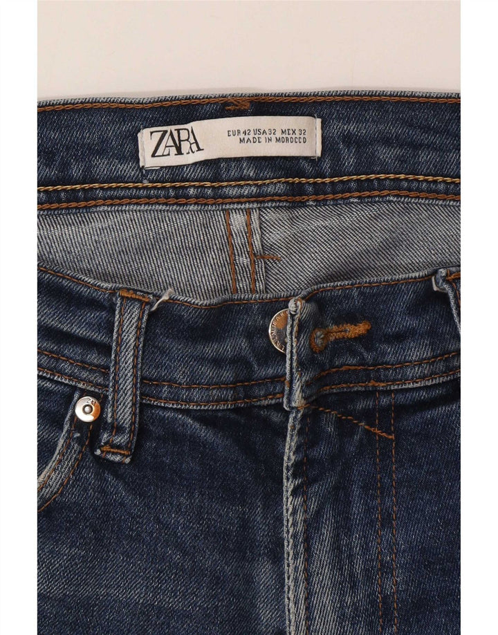 Jeans slim da uomo Zara EU 42 Large W32 L30 Blu