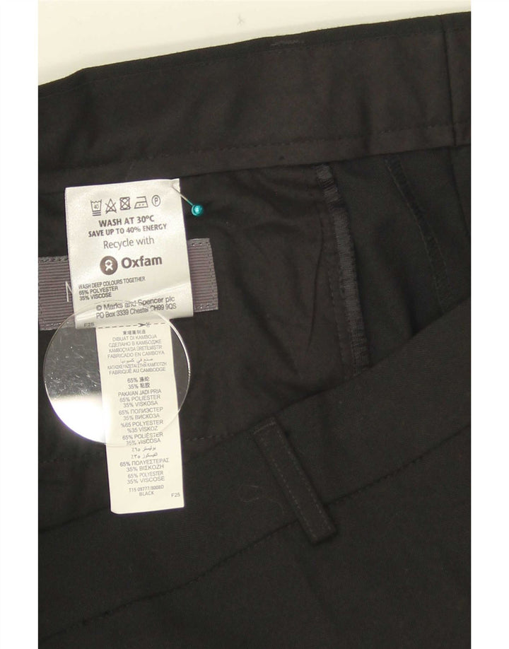Pantaloni da abito dritti da uomo Marks & Spencer W36 L33 poliestere nero