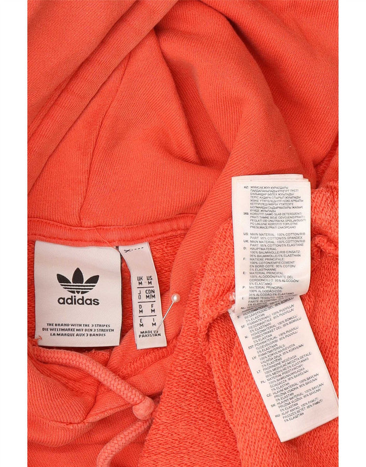 Felpa con cappuccio da uomo Adidas, cotone arancione medio