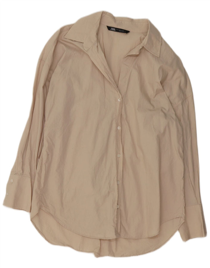 Camicetta oversize da donna Zara UK 10 piccola Beige