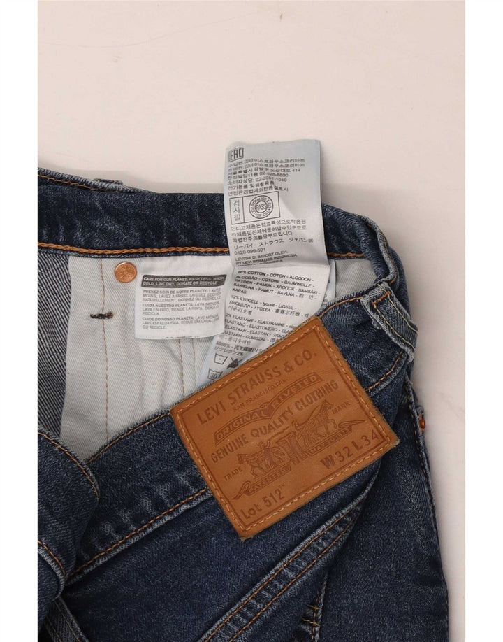Pantaloncini di jeans Levi's 512 da donna W32 cotone blu medio