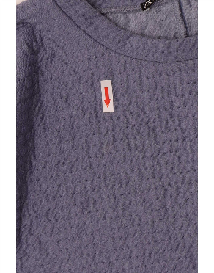 Top corto in camicetta corta da donna Zara UK 14 grande viola