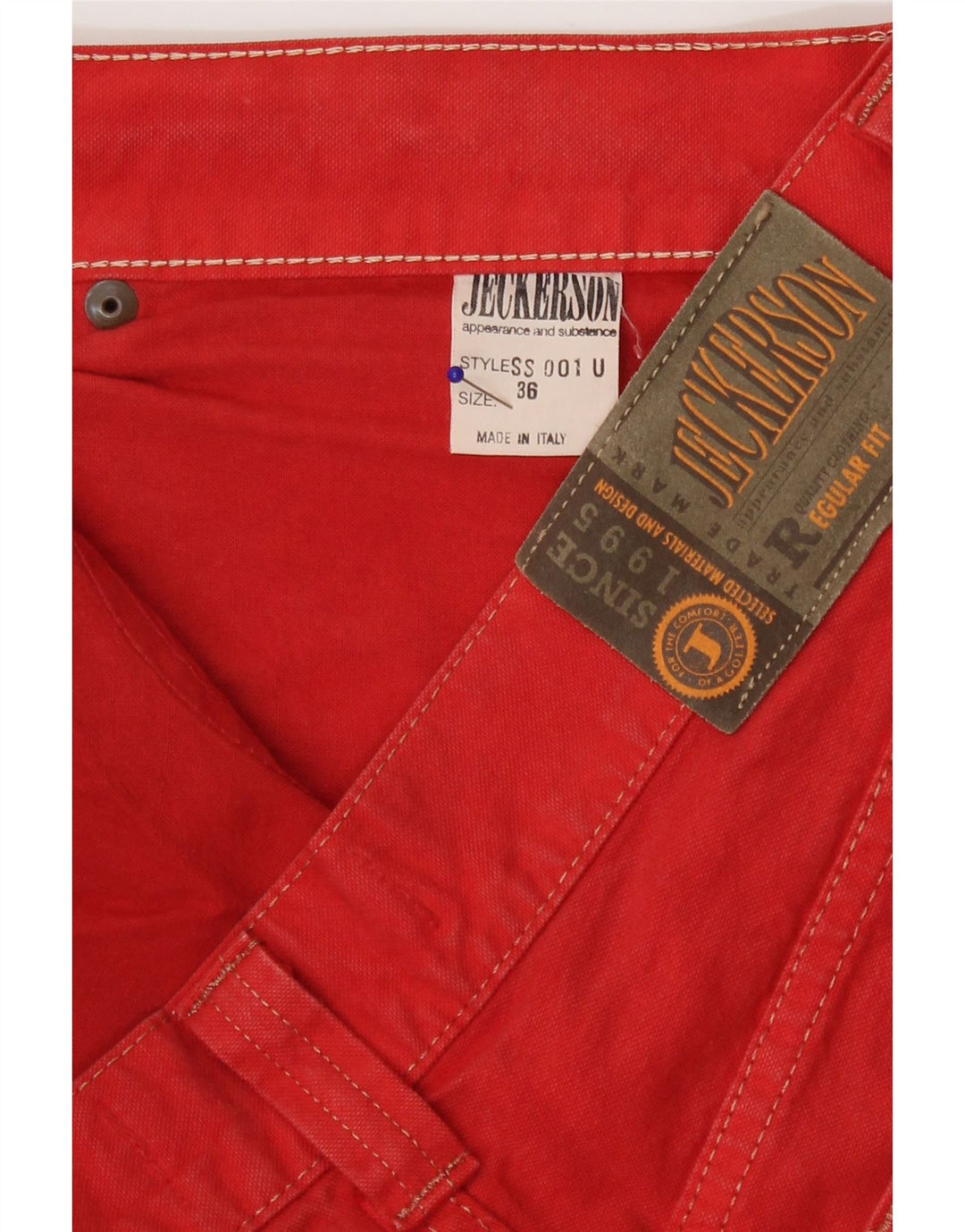 Jeans dritti da uomo vestibilità regolare Jeckerson W36 L33 cotone rosso
