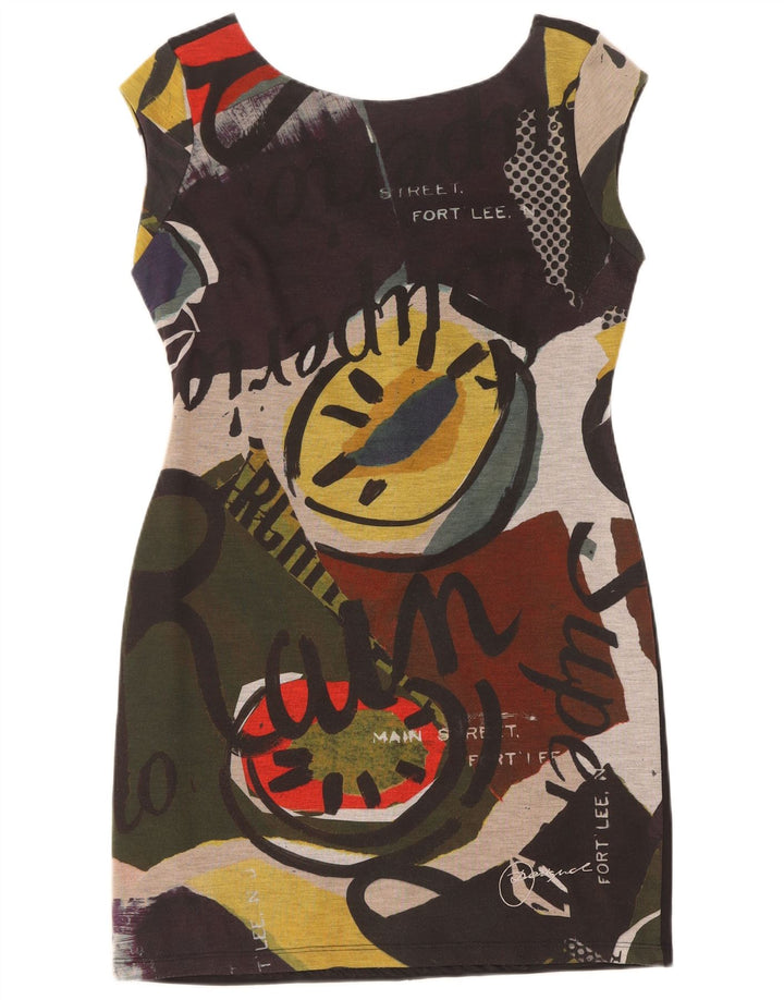 Desigual Abito tubino grafico da donna UK 14 grande multicolore