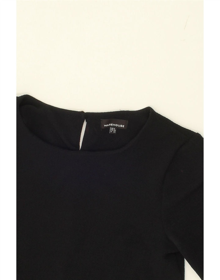 WAREHOUSE Womens Blouse Top UK 8 Small Navy Blue Polyester Vintage Warehouse and Second-Hand Warehouse from Messina Hembry 