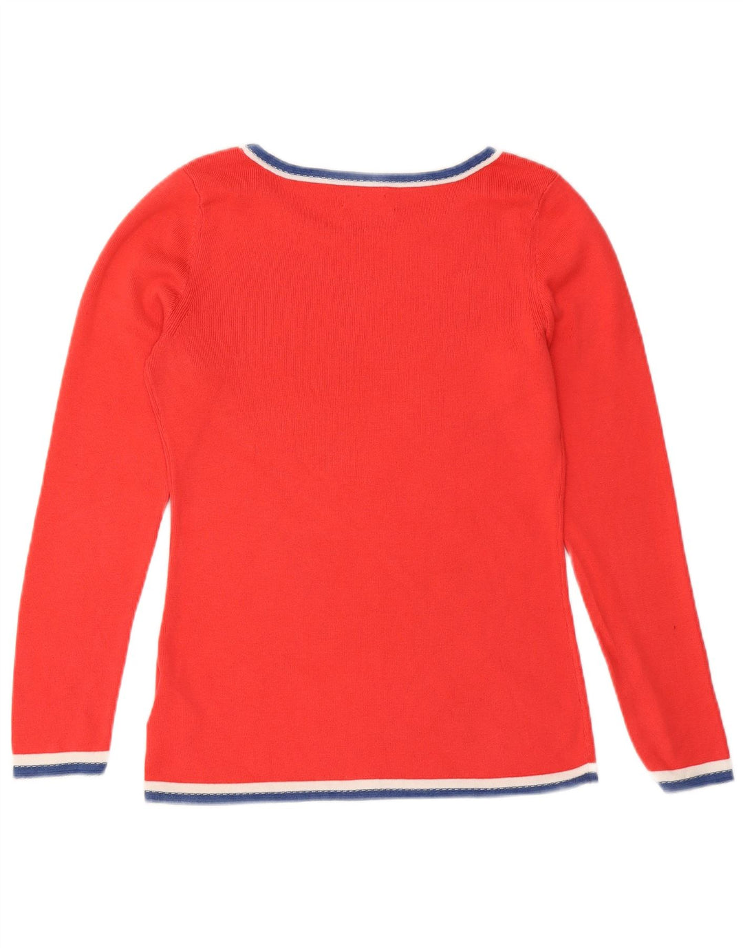 Tommy Hilfiger Donna Top Manica Lunga UK 14 Grande Cotone Rosso