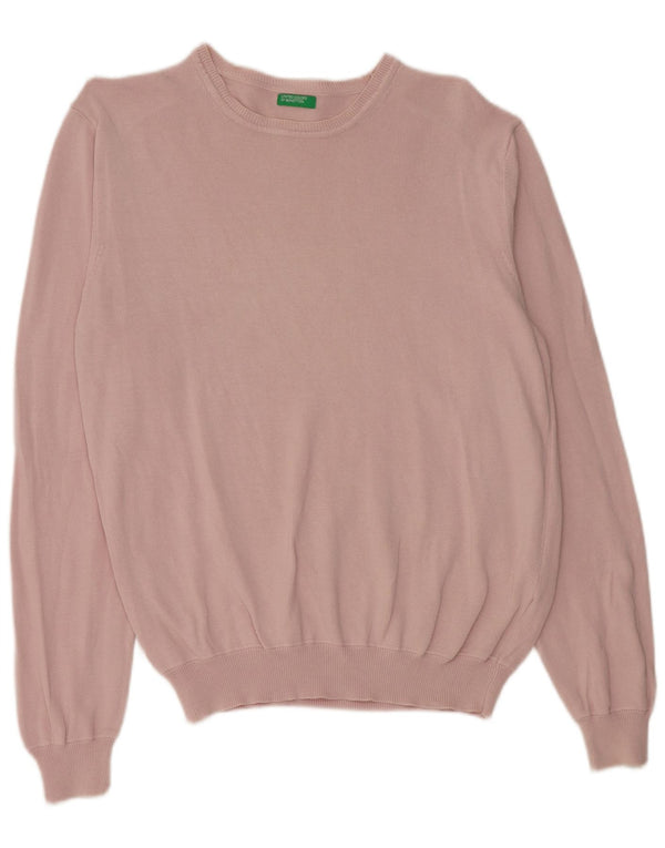 Maglione da donna con scollo a barca vestibilità regolare Benetton UK 14 Rosa medio
