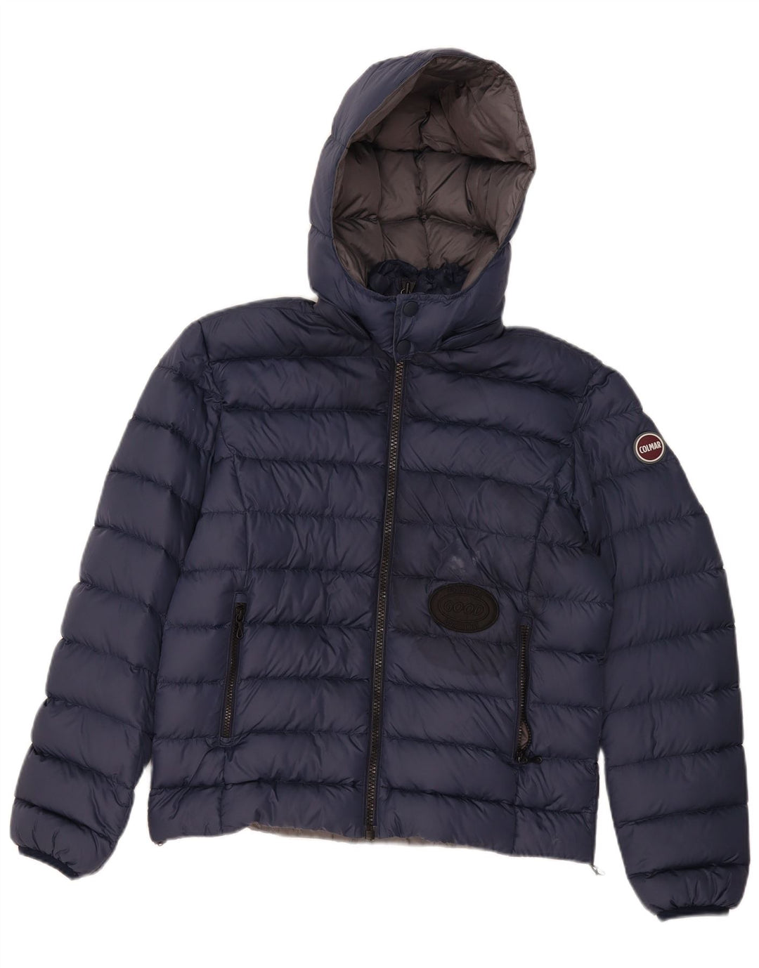 Piumino Colmar Uomo con Cappuccio IT 46 Small Blu Navy Poliammide