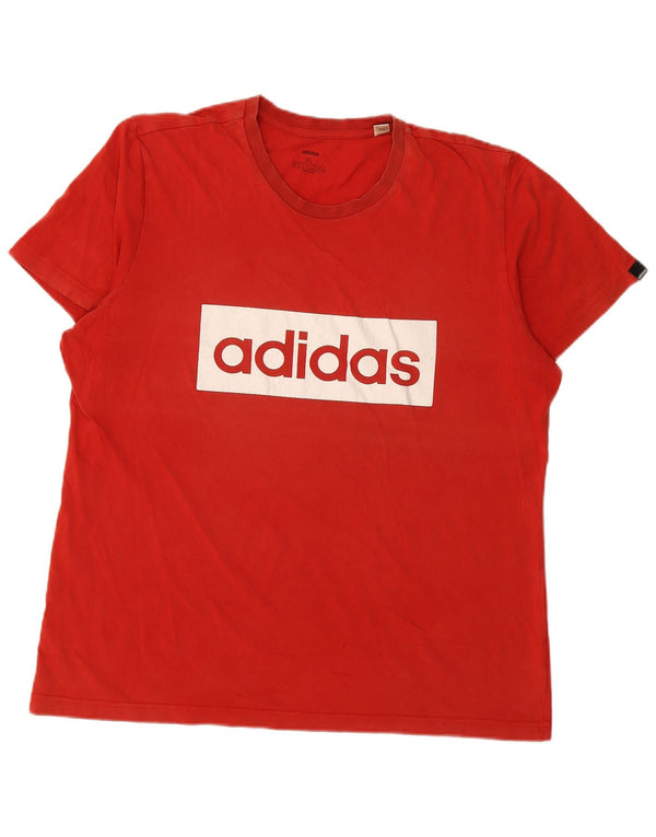 T-shirt grafica da uomo ADIDAS Top XL in cotone rosso
