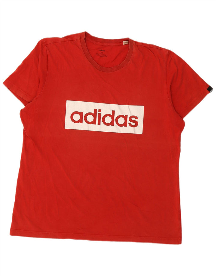 T-shirt grafica da uomo ADIDAS Top XL in cotone rosso