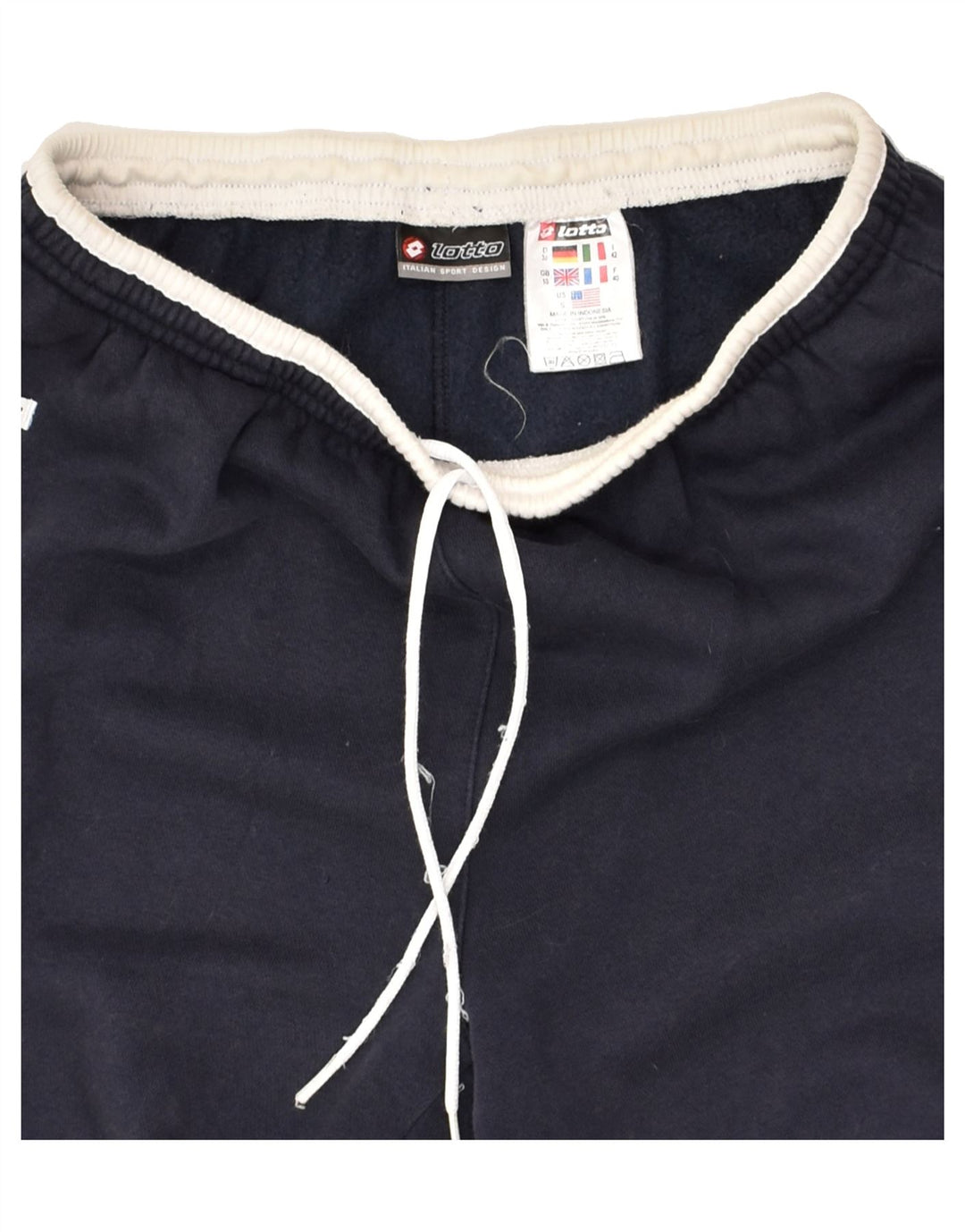 LOTTO Womens Tracksuit Trousers IT 42 Medium Navy Blue Cotton | Vintage Lotto | Thrift | Second-Hand Lotto | Used Clothing | Messina Hembry 