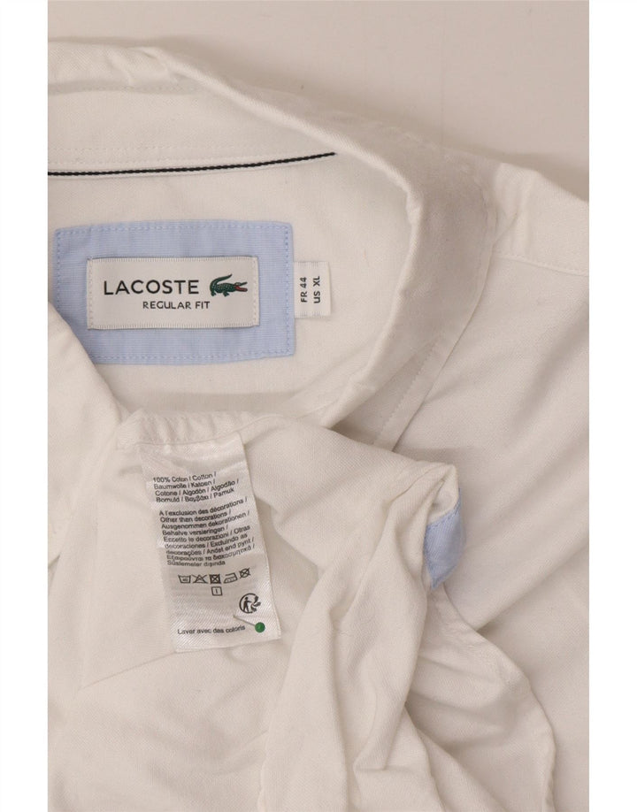 Camicia Lacoste da uomo vestibilità regolare taglia 44 XL cotone bianco