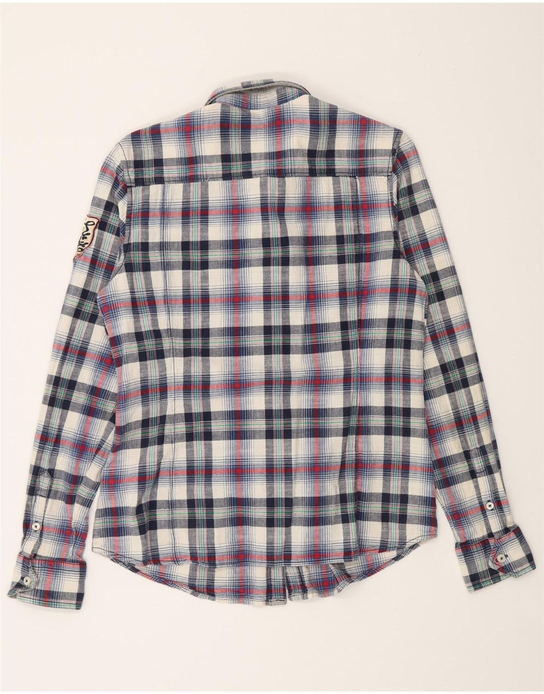 Camicia in flanella grafica da donna Napapijri UK 14 grande motivo a quadri multicolore