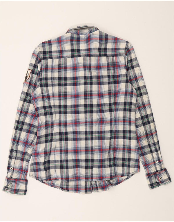 Camicia in flanella grafica da donna Napapijri UK 14 grande motivo a quadri multicolore