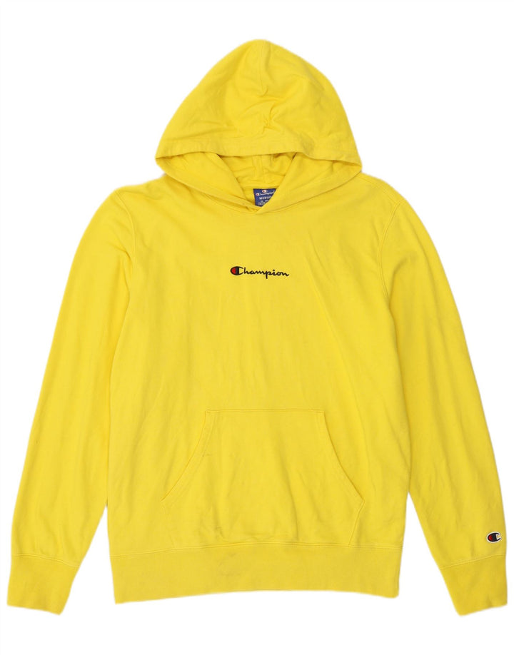 Felpa con cappuccio da uomo Champion in cotone giallo medio