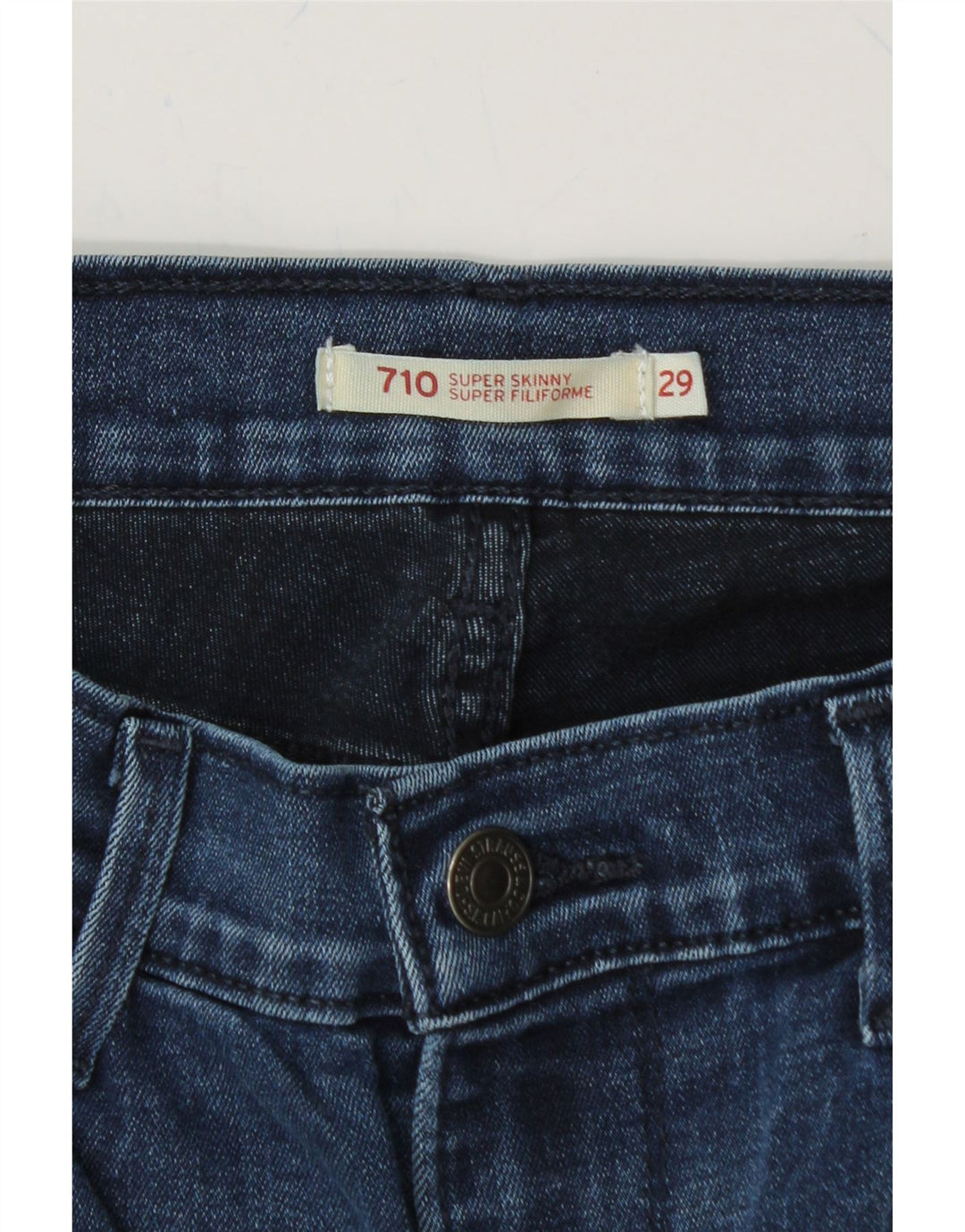 LEVI'S Womens 710 Super Skinny Jeans W29 L30 Navy Blue Vintage Levi's and Second-Hand Levi's from Messina Hembry 