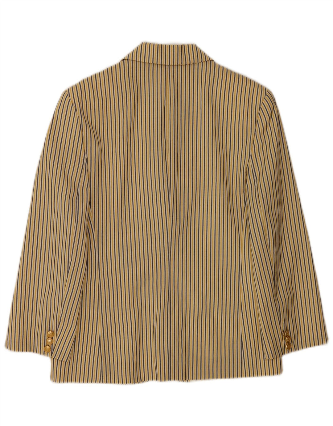 Giacca blazer a 2 bottoni da donna Laura Lindor UK 12 a righe gialle medie