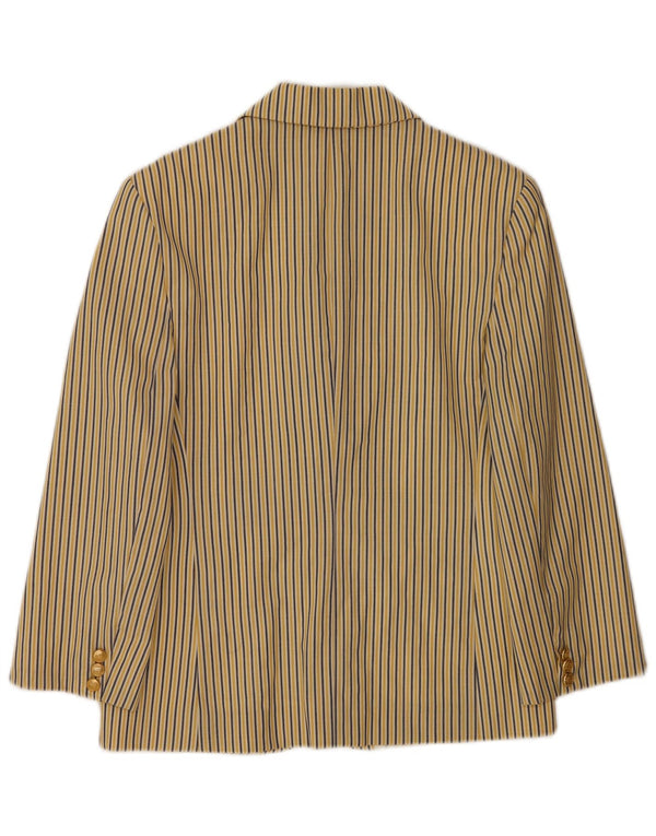 Giacca blazer a 2 bottoni da donna Laura Lindor UK 12 a righe gialle medie